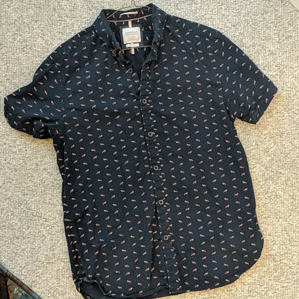 Cactus Man slim fit medium fox print shirt